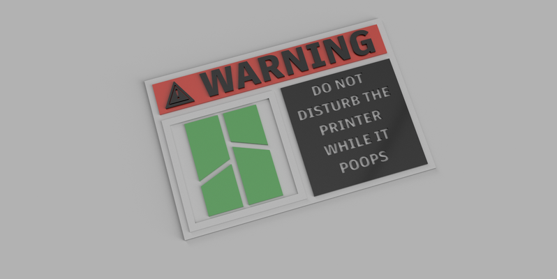 bambu warning sign remixed by antseg art signs & logos poop 3d print model - Mito3D