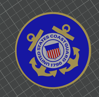 uscg coaster by svest1466 art signs & logos us coast guard military seal 3d print model - Mito3D