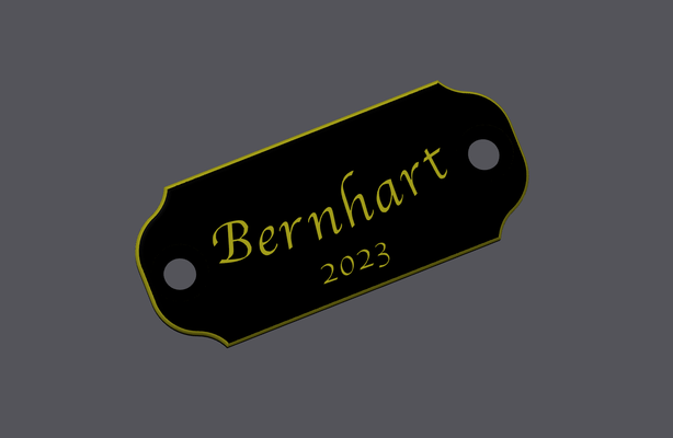 bernhart cartello placca by esotech arte segni loghi titolare supporto segnale bernhard berni 3d print model - Mito3D