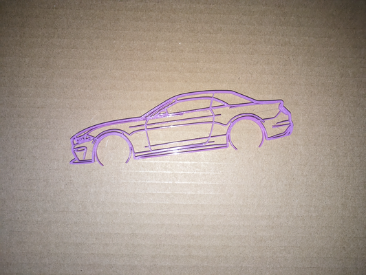2019 mustang gt convertible silhouette by cruse2382 art 2d musclecar wall 3d print model - Mito3D