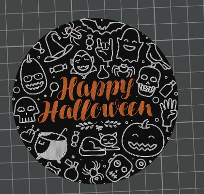 happy halloween coaster monsters by svest1466 art 2d happyhalloween cute 3d print model - Mito3D
