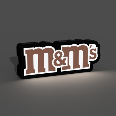 m amp 39 ler hafif kutu led lamba by braga3dprint sanat modeller emirler mnms çikolata logo marka aynı katman kutusu ev dekoru dekor ışık renkli ams 3d print model - Mito3D