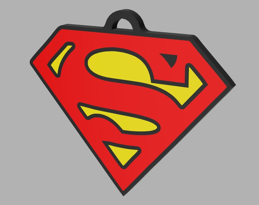 superman keychain by emerge in 3d art signs & logos supermanlogo super superhero samelayer 3d print model - Mito3D