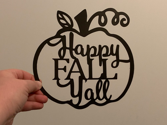 happy fall wall decor by lilac rage art 2d yall y'all thanksgiving autumn seasonal home decoration 3d print model - Mito3D