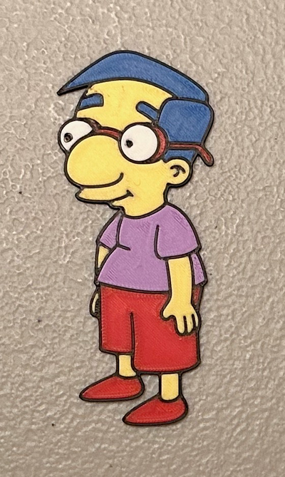 multicolor milhouse camioneta madera imán by guau arte 2d simpsons 3d print model - Mito3D