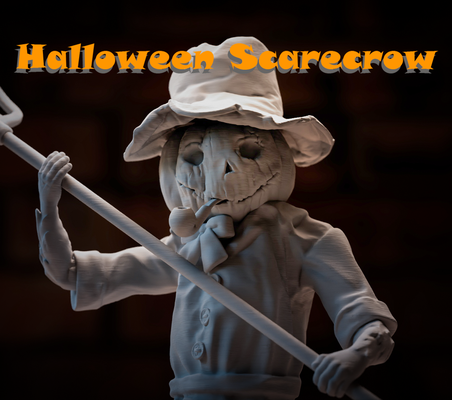 halloween scarecrow by shangyu wang toys & games characters pumpkin toy model character man 3d print model - Mito3D