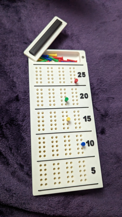 peg scoreboard cribbage by hybridozone toys & games board card game scorecard crib 3d print model - Mito3D