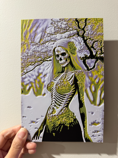 skelett blüten by zyanidzucker kunst modelle halloween blühen dame drucken hutschmiede knochen mauer dekor grusel blumen 3d print model - Mito3D