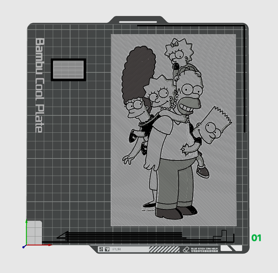 simpsons wall art 2d hueforge by 3d prints week homer simpson fox animted bart marge lisa maggie tree house multi color ams hue forge 3D print model - Mito3D