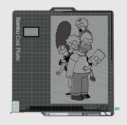 simpsons wall art 2d hueforge by 3d prints week homer simpson fox animted bart marge lisa maggie tree house multi color ams hue forge 3d print model - Mito3D