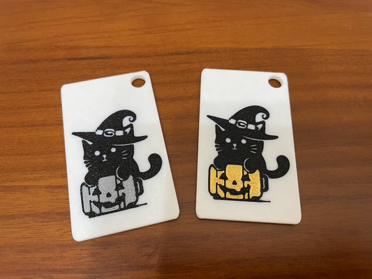 cadılar bayramı siyah kedi anahtarlık etiket by mail iou ev halkı şenlikler şirin sanat renkli kabak 2023 yarasa çanak mum hayalet grup emoji avcıları dekor 3d print model - Mito3D