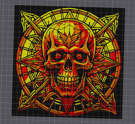 halloween style stained glass skull by ptesza art 2d tiffany ai 3d print model - Mito3D