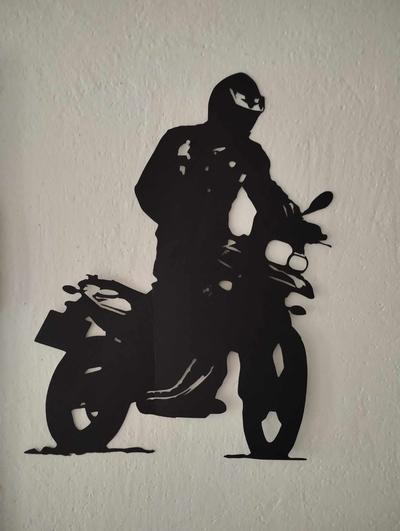 duvar decoration motocycle by tom sanat 2d dekor motosiklet bmw moto ev dekorasyon motosikletler kolay yazdır 3d print model - Mito3D