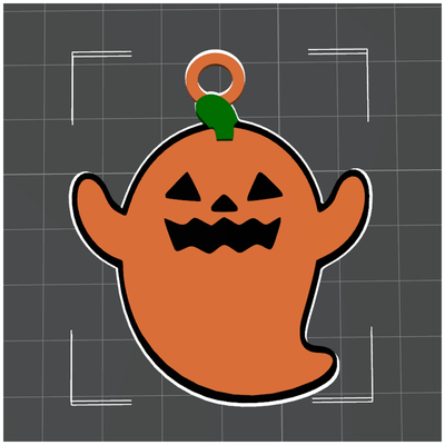 pumpkin ghost keychain by mingshiuan99 household decor 3d print model - Mito3D