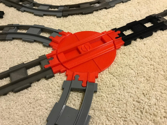 lego duplo track turntable by nils n3dp toys & games train rail 3d print model - Mito3D