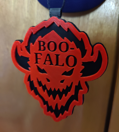 layered boo-falo pendant by uncle joeys creations art signs & logos buffalo bills halloween necklace multicolor decoration 2color mafia 3d print model - Mito3D