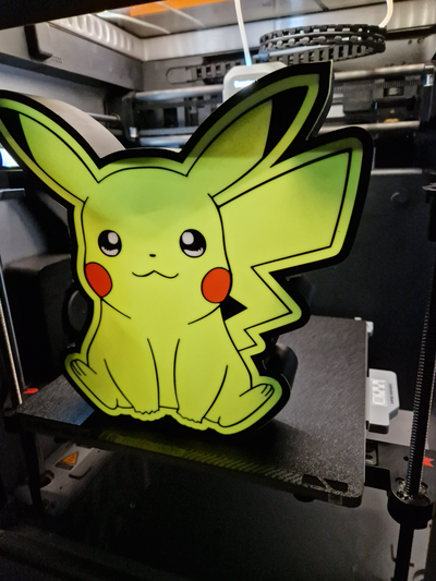 pikachu lumière boîte by 3dgifts be art panneaux logos 3d print model - Mito3D