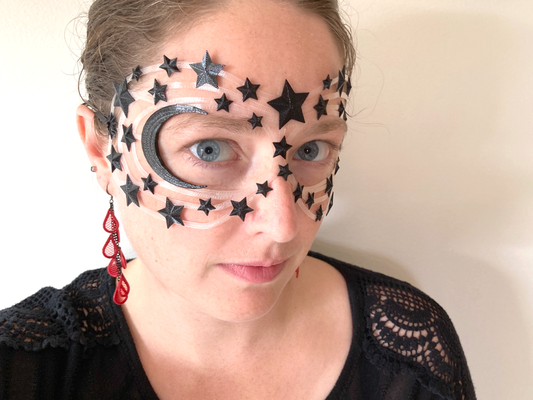 esnek ay yıldızlar maskeli balo maske by penolopybulnick sahne cosplays maskeler kasklar talimatlar tinkercad cadılar bayramı moda tpu 3d print model - Mito3D