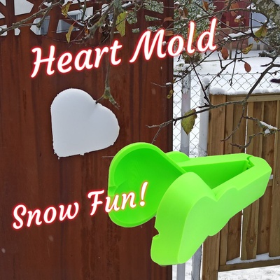 bola nieve fabricante corazón molde by schuetzi99 casa jardín snow bolas 3d print model - Mito3D