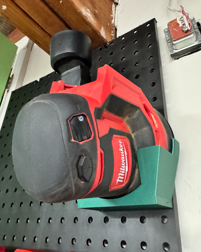m18 pegboard sander mount by mash007 tools organizers milwaukee tool holder 3d print model - Mito3D