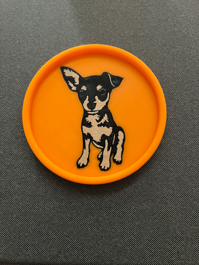 chiweenie coaster by fwlogue household pets 3d print model - Mito3D