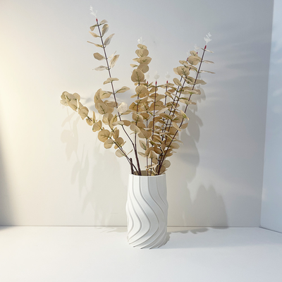 spiral vase by house garden living household decor planter interior home white trending faux flowers diy 3d print model - Mito3D