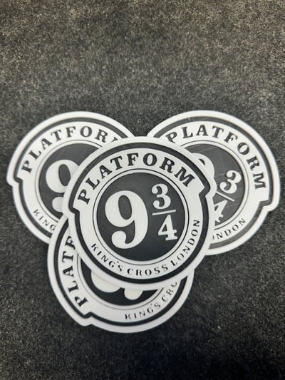 harry potter platform 9 3 4 coasters by bearded dad designz household decor drinkware 34 cult movie 3d print model - Mito3D