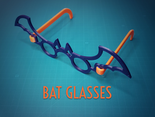 bat glasses by jaatinen3d props & cosplays masks helmets halloween halloween2023 halloweendecoration eyes eyeglasses myspecialeyes 3d print model - Mito3D
