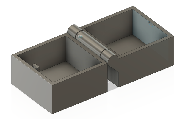 50x50x50mm boîte charnière fermer clé agrafe by printtx outils organisateurs couvercle articulé conception coffre fort récipient espace rangement poubelle 3d print model - Mito3D