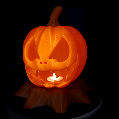 citrouille halloween jack lanterne by tactique chaos ménage décor latern décoration thé lumière titulaire soutien 2023 3d print model - Mito3D