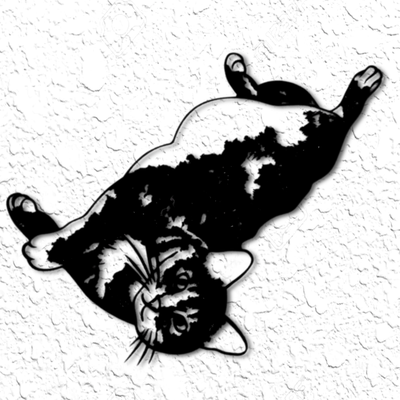 realistico gatto parete arte grosso gattino arredamento by tattico caos 2d 3d print model - Mito3D