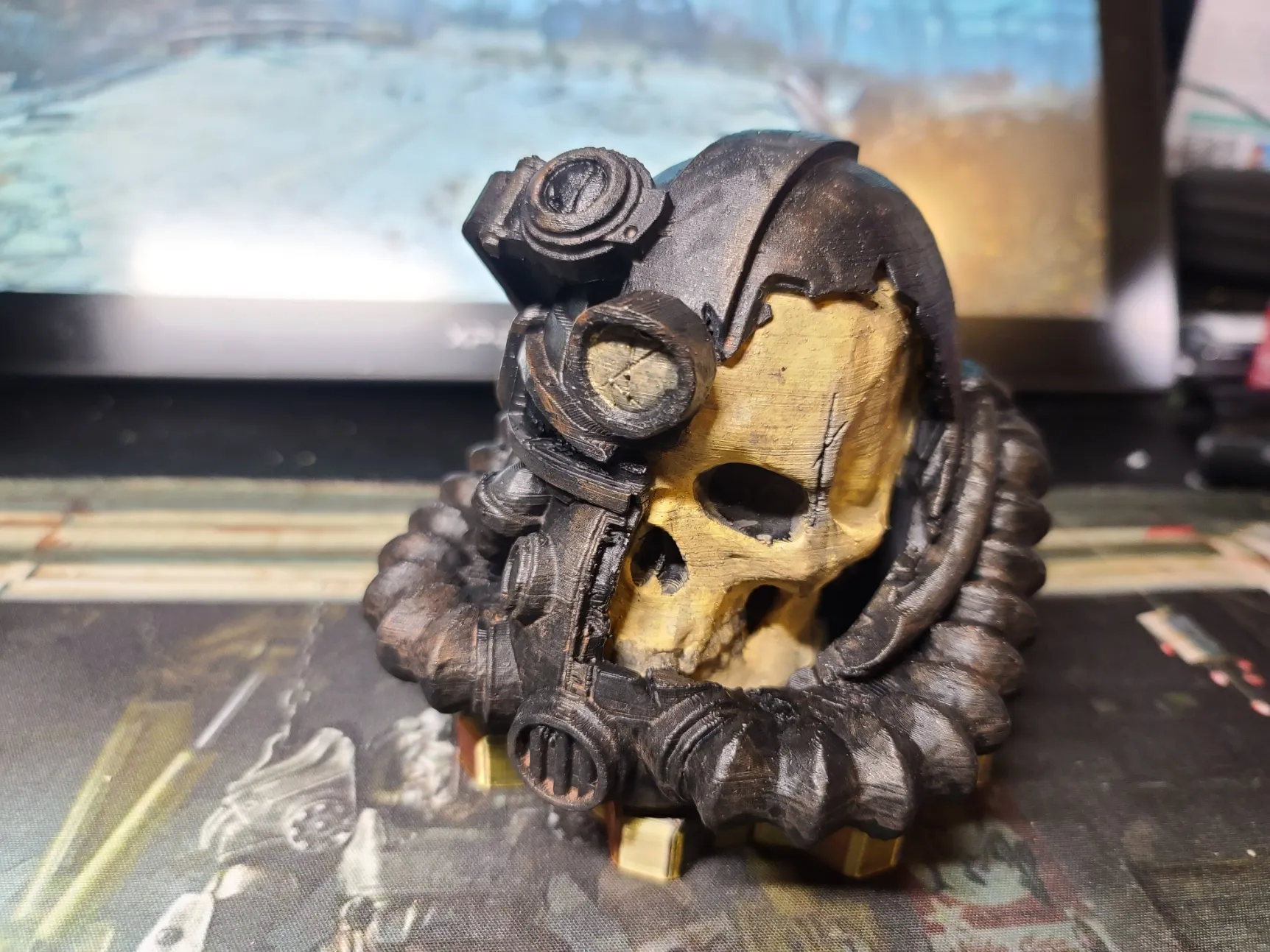 ausfallen schlacht getragen t51 leistung rüstung helm neu gedacht by pixeldotgra fx kunst skulpturen skulptur video spiel bethesda schädel skelett ventilator gaming apokalypse 3D print model - Mito3D