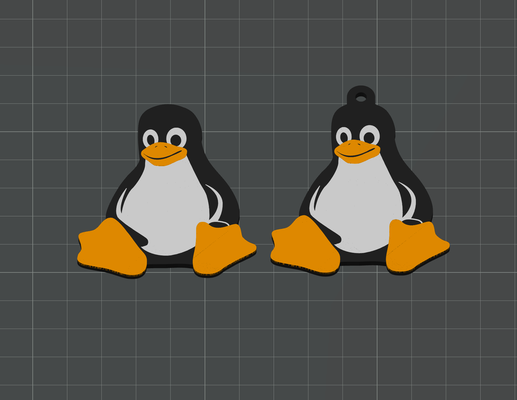 linux keychain tux penguin by lilac rage art signs & logos animal penguins nerd computer key chain ring keyring 3d print model - Mito3D
