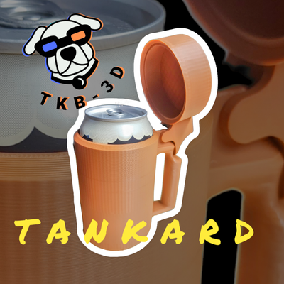 tankard lid remixed by tkb-3d household house models cup can fun pip no supports remix 3d print model - Mito3D