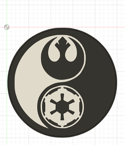 estrella guerras yin yang by xeebo00 arte señales logos 3d print model - Mito3D