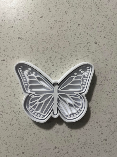 mariposa galleta cortador sello by frijol comiendo galletas pasatiempo bricolaje diy cortadores debosser 3d print model - Mito3D