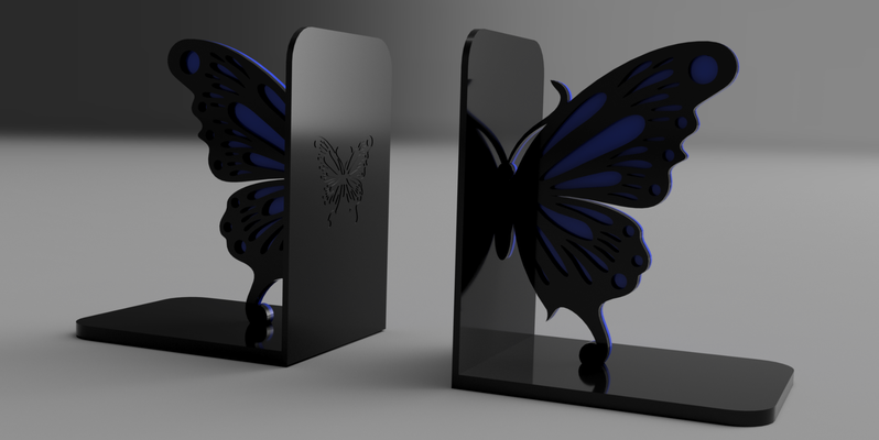 butterfly bookend by lindnjoe household decor bookends bookstop 3d print model - Mito3D
