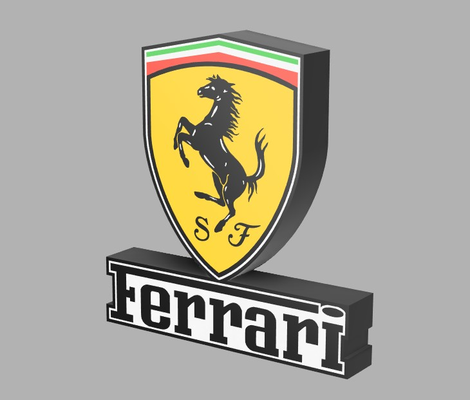scuderia ferrari leuchtkasten by auftauchen 3d kunst zeichen logos f1 formula1 wagen autos rennauto 3d print model - Mito3D
