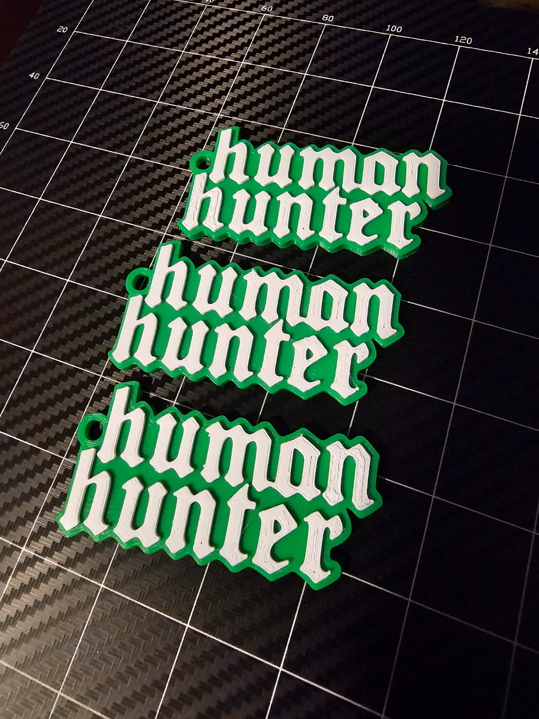 human hunter keychain by threedee art models key chain keyring ring 3D print model - Mito3D