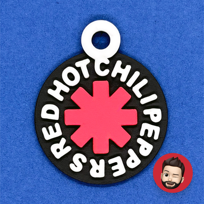 bands red hot chili peppers keychain by nicodeimos art coin & badges chilli band music rock original key ring rings chain chains keychains keyring keyrings rhcp trhcp ear ears earring earrings magnet magnets 3d print model - Mito3D