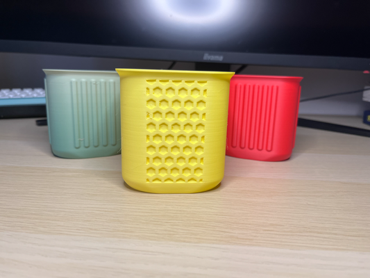 vasemode cups by fitzprints household house models vase mode print cup storage storagebin fast quick pen container pencup smooth decor 3d print model - Mito3D