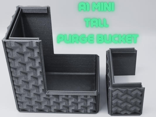 a1 mini purge bucket tall edition by kardesdesign 3d printer accessories combo bin poop box waste chute accesories 3d print model - Mito3D