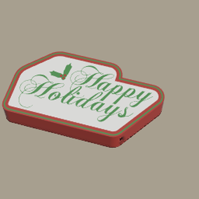 happy holidays by spacecity3d art signs & logos light box 3d print model - Mito3D