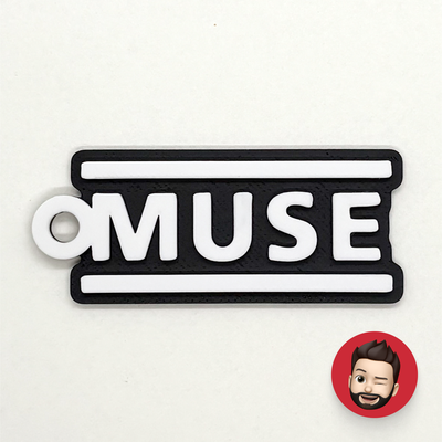 bands muse keychain by nicodeimos art coin & badges band music rock pop piano key ring rings chain chains keychains keyring keyrings matt bellamy voice original ear ears earring earrings magnet magnets 3d print model - Mito3D