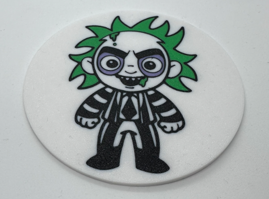 beetlejuice chibi coaster by raynors atelier ménage décor 3d print model - Mito3D