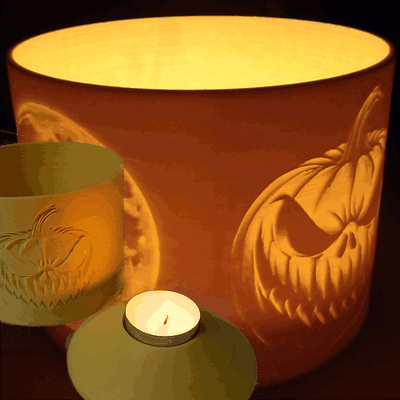 halloween tealights set1 1 4 perfect vibe by select2start print household decor table decoration light ghost accessory lighting home creepy october spooky autumn fall detailed tealight festive nightlight centerpiece mood seasonalgift ghostly eerie lantern 3d print model - Mito3D