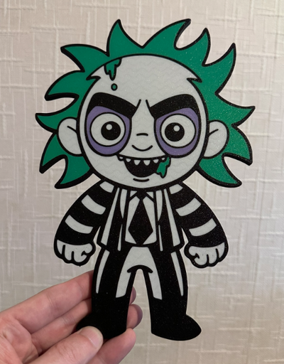beetlejuice chibi wallart by raynors workshop household decor wall art 3d print model - Mito3D