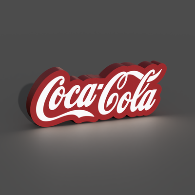 coca cola logo boite lumière led lampe by braga3dprint art modèles boisson ledbox boîte couche multicolore ams luminaire fanart 3d print model - Mito3D