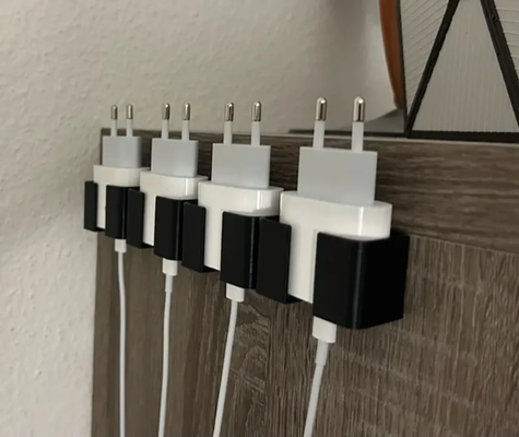 apple charger holder wall mount by ren krail hobby & diy electronics iphone ipad wallmount 3d print model - Mito3D