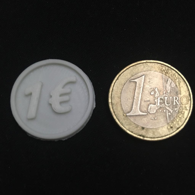 einkaufen wagen 1 euro moneta carrello by radelst werkzeuge münze münzen bitcoin chip chips poker geld uno cent 3d print model - Mito3D